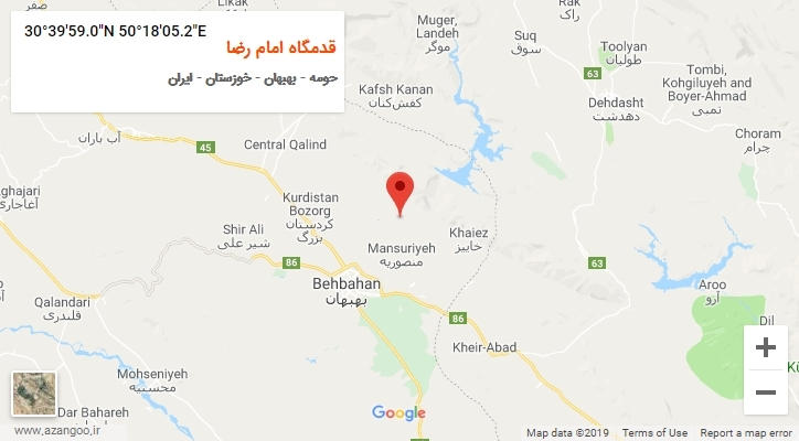 روستای قدمگاه امام رضا بر روی نقشه