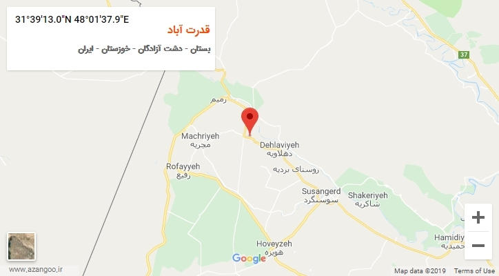 روستای قدرت آباد بر روی نقشه