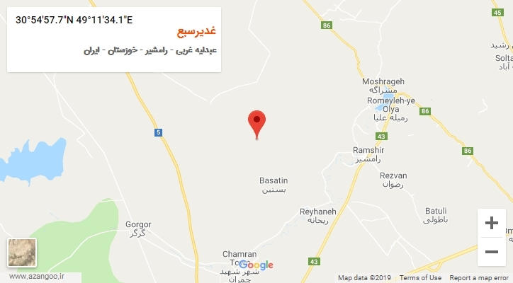 روستای غدیرسبع بر روی نقشه