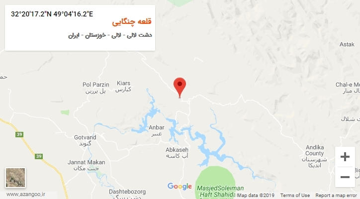 روستای قلعه چنگایی بر روی نقشه