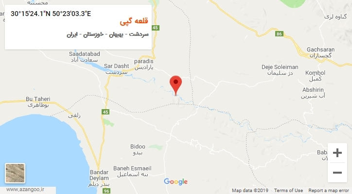 روستای قلعه گپی بر روی نقشه