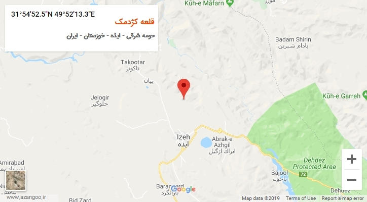 روستای قلعه کژدمک بر روی نقشه