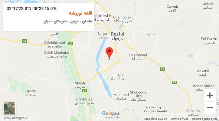روستای قلعه نوبیشه بر روی نقشه