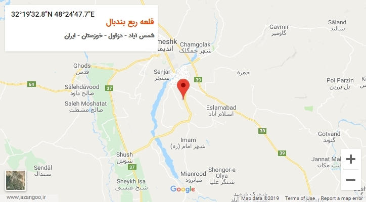 روستای قلعه ربع بندبال بر روی نقشه