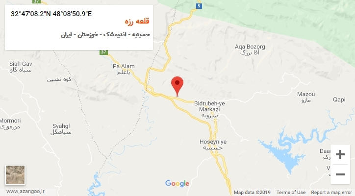 روستای قلعه رزه بر روی نقشه