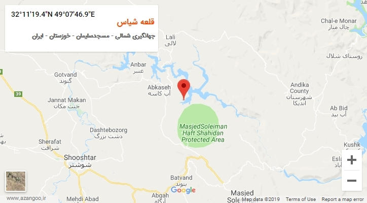 روستای قلعه شیاس بر روی نقشه