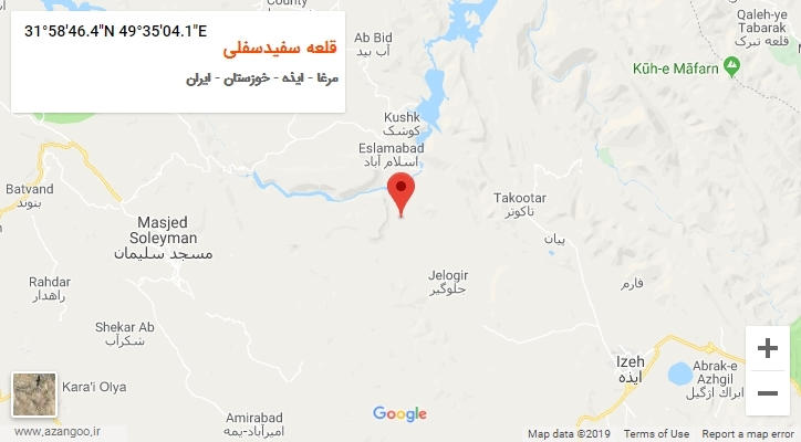 روستای قلعه سفیدسفلی بر روی نقشه