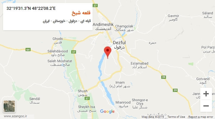 روستای قلعه شیخ بر روی نقشه