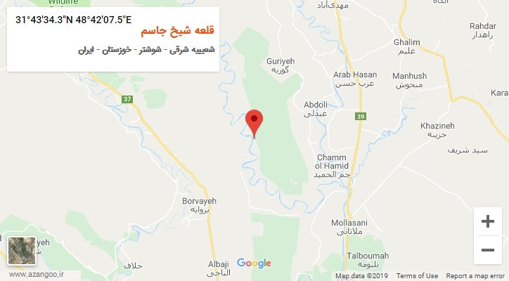 روستای قلعه شیخ جاسم بر روی نقشه