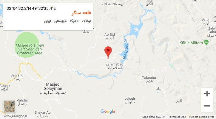 روستای قلعه سنگر بر روی نقشه
