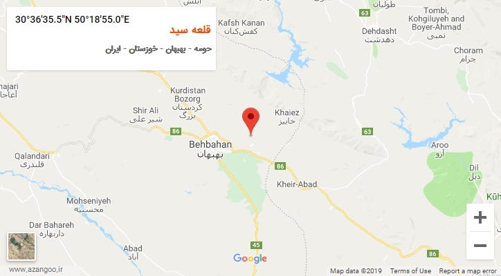 روستای قلعه سید بر روی نقشه
