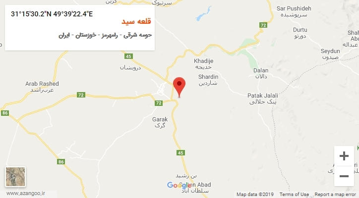 روستای قلعه سید بر روی نقشه