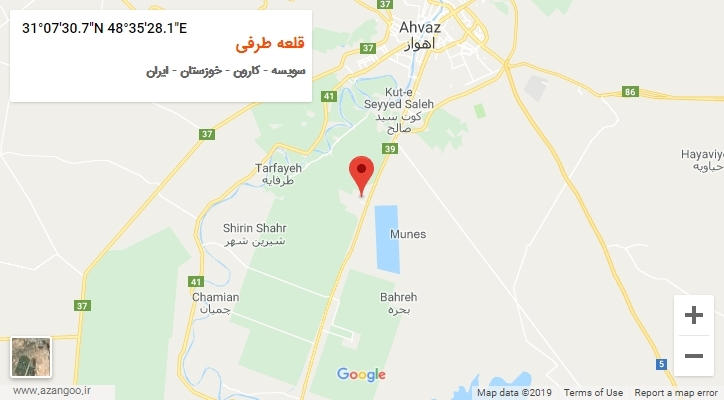 روستای قلعه طرفی بر روی نقشه
