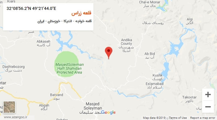 روستای قلعه زراس بر روی نقشه