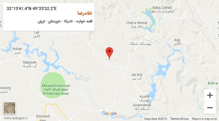 روستای غلامرضا بر روی نقشه