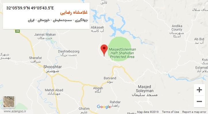 روستای غلامشاه رضایی بر روی نقشه