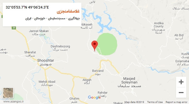 روستای غلامشامنجزی بر روی نقشه
