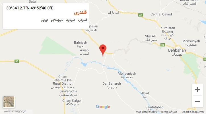 روستای قلندری بر روی نقشه