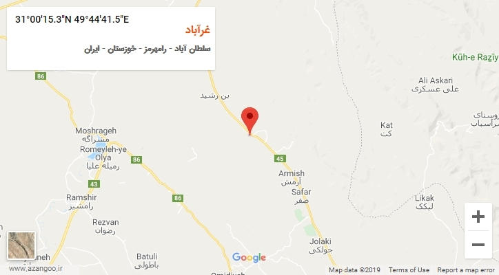 روستای غرآباد بر روی نقشه