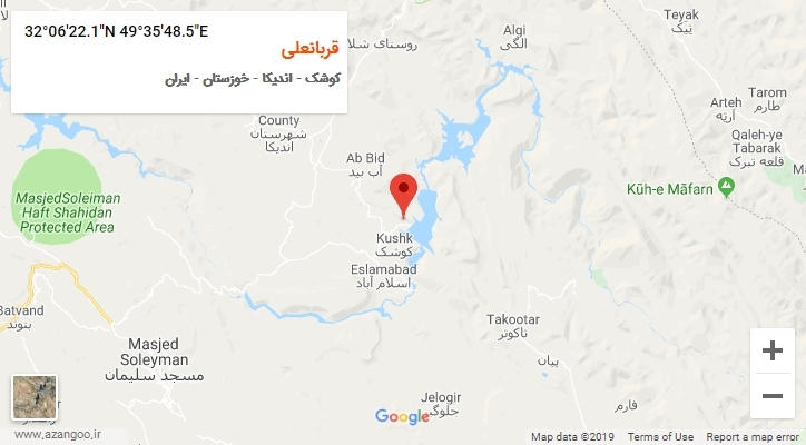 روستای قربانعلی بر روی نقشه