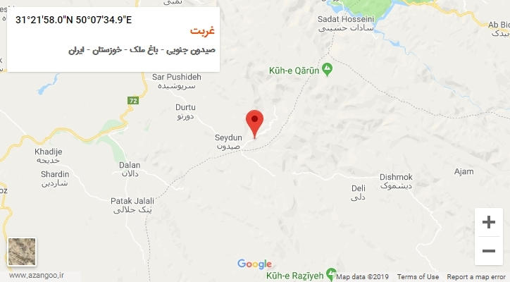 روستای غربت بر روی نقشه