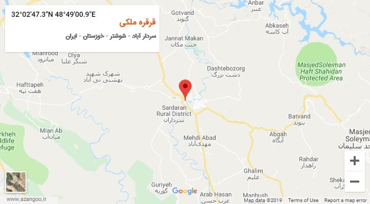 روستای قرقره ملکی بر روی نقشه