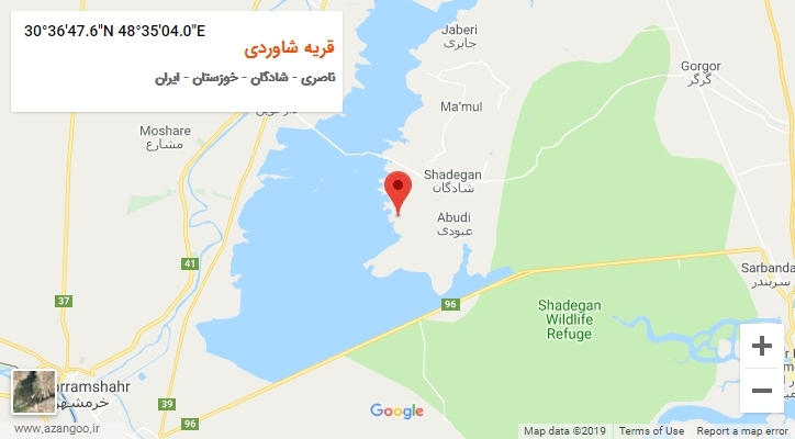 روستای قریه شاوردی بر روی نقشه