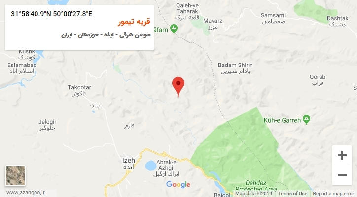 روستای قریه تیمور بر روی نقشه
