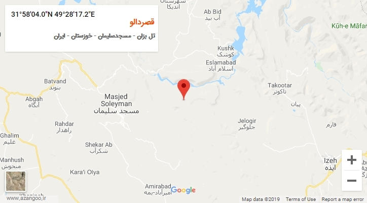 روستای قصردالو بر روی نقشه