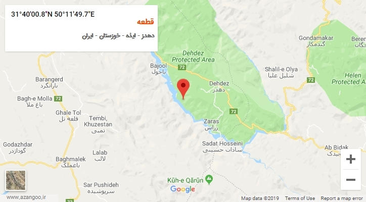 روستای قطعه بر روی نقشه