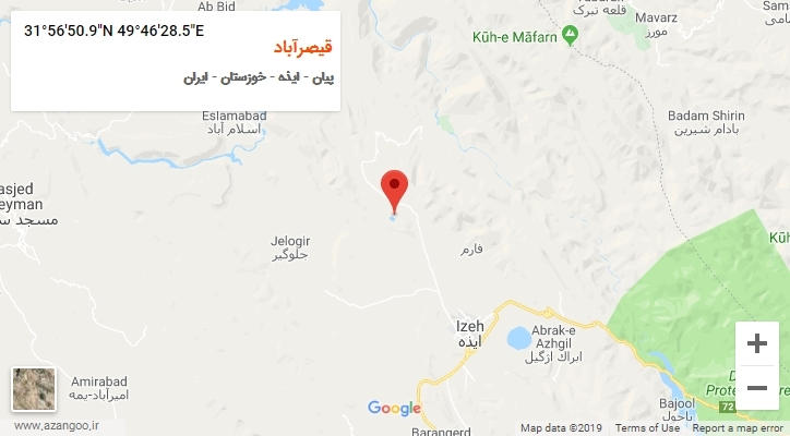 روستای قیصرآباد بر روی نقشه