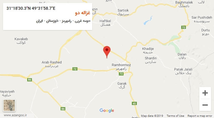 روستای غزاله دو بر روی نقشه