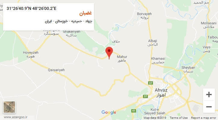 روستای غضبان بر روی نقشه