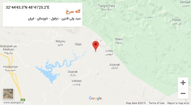 روستای گله سرخ بر روی نقشه