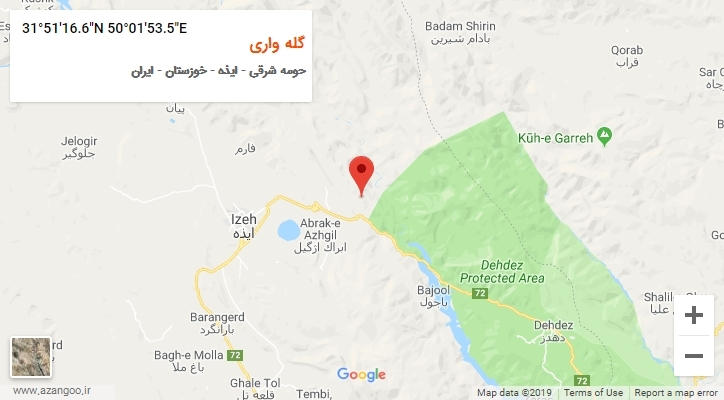 روستای گله واری بر روی نقشه