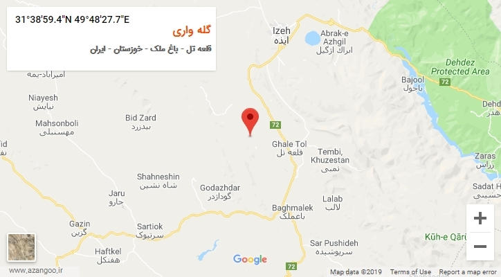 روستای گله واری بر روی نقشه