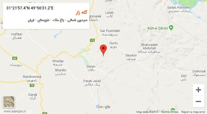 روستای گله زار بر روی نقشه