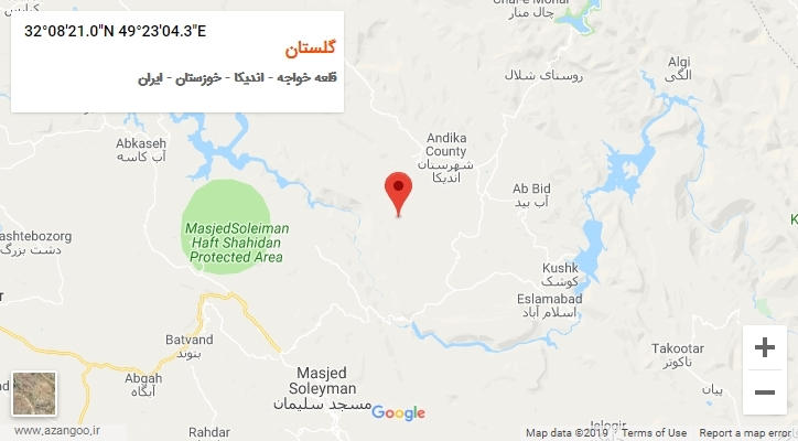روستای گلستان بر روی نقشه