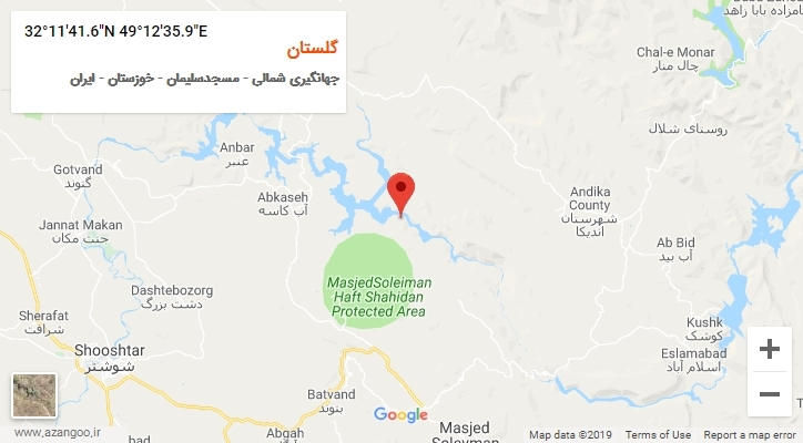 روستای گلستان بر روی نقشه