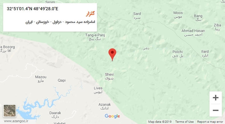 روستای گلزار بر روی نقشه