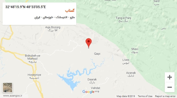 روستای گمناب بر روی نقشه