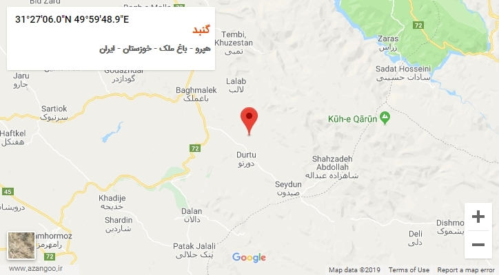روستای گنبد بر روی نقشه