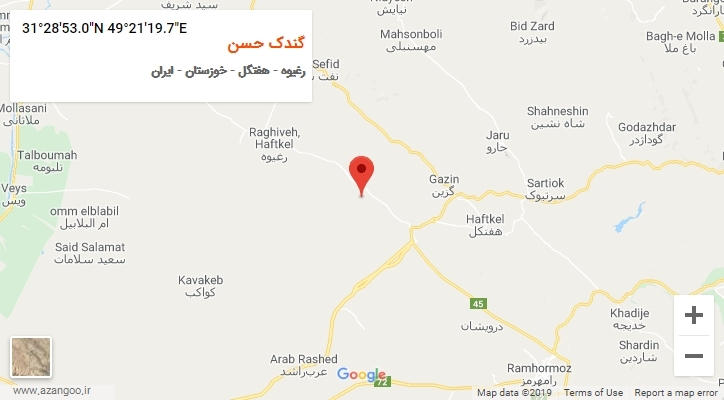 روستای گندک حسن بر روی نقشه
