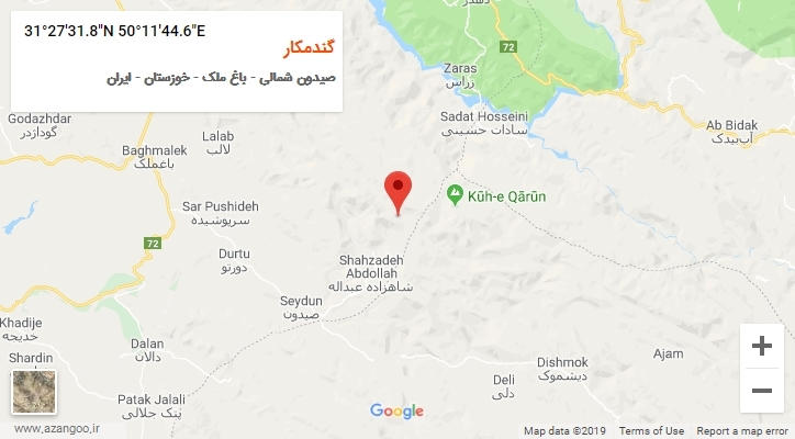 روستای گندمکار بر روی نقشه