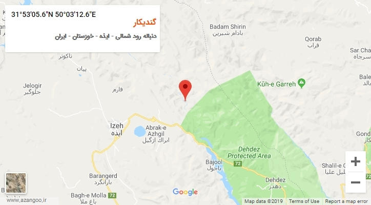 روستای گندیکار بر روی نقشه