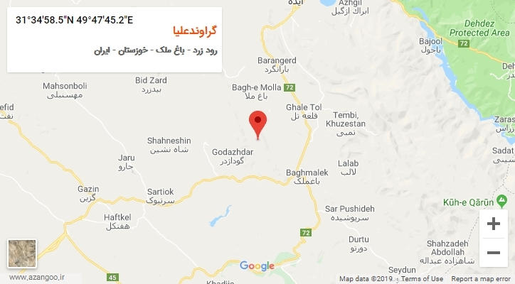 روستای گراوندعلیا بر روی نقشه