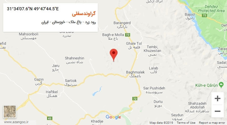 روستای گراوندسفلی بر روی نقشه