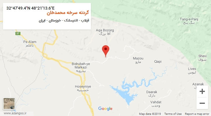 روستای گردنه سرخه محمدخان بر روی نقشه