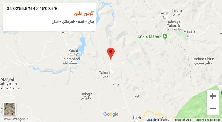 روستای گردن طاق بر روی نقشه
