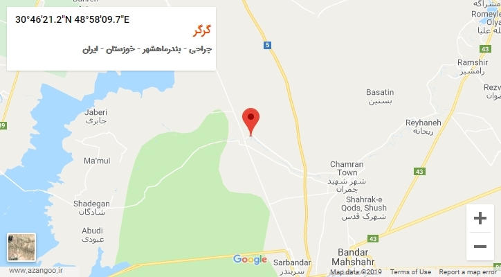 روستای گرگر بر روی نقشه